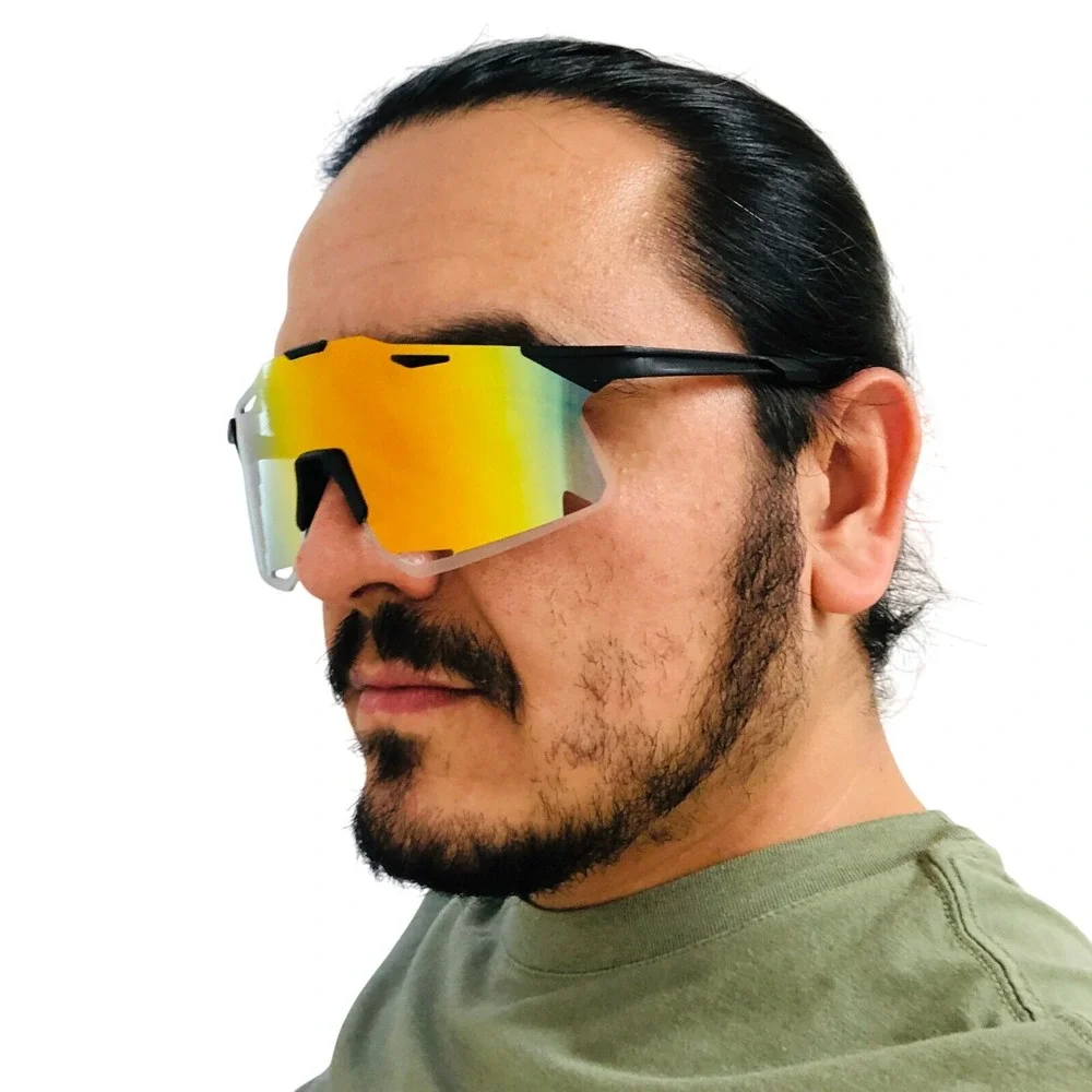 Sport Sunglasses Mirrored Lens Cycling Running Glasses Street Beach Wear Fishing